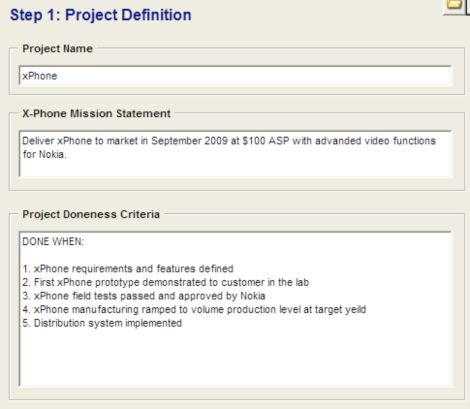 Image from fastProjectAI, starting point for defining the scope of a project during planning